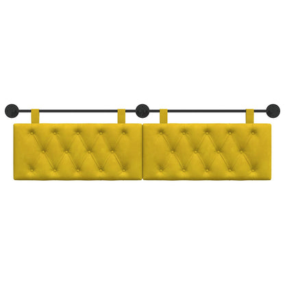Testiera sospesa Con luce LED Giallo Velluto | homemem39