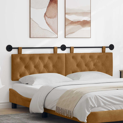 Testiera sospesa Con luce LED Marrone Velluto | homemem39
