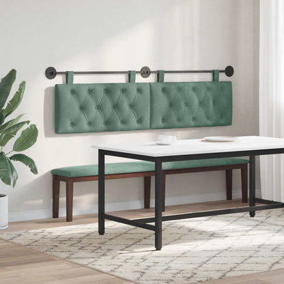 Testiera sospesa Con luce LED Verde Mare Velluto | homemem39