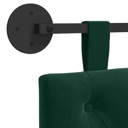 Testiera sospesa Con luce LED Verde Scuro Velluto | homemem39