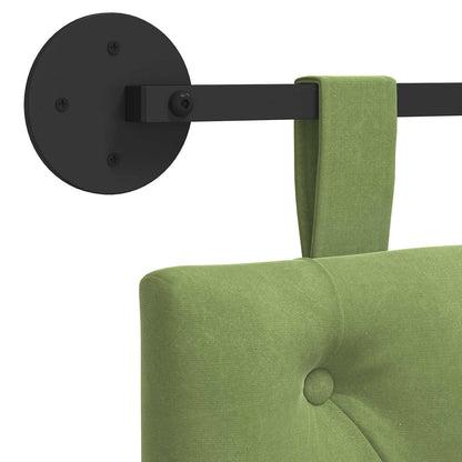 Testiera sospesa Con luce LED Verde chiaro Velluto