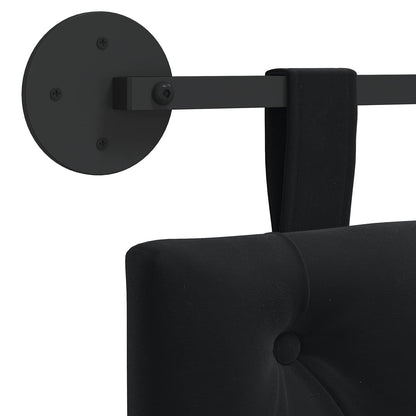 Testiera sospesa Con luce LED Nero Velluto