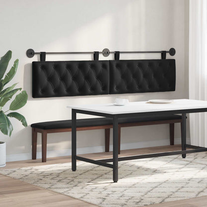 Testiera sospesa Con luce LED Nero Velluto