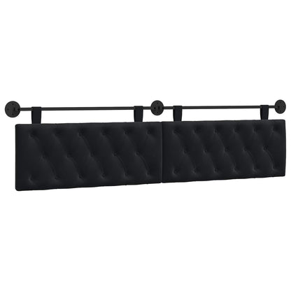 Testiera sospesa Con luce LED Nero Velluto