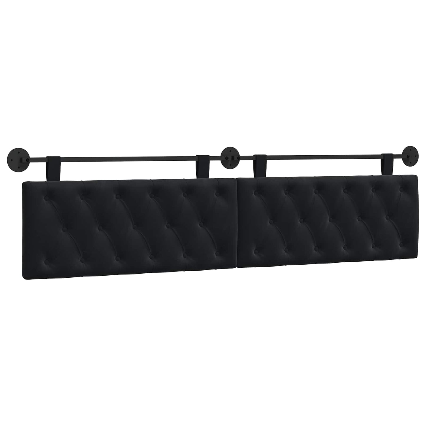 Testiera sospesa Con luce LED Nero Velluto