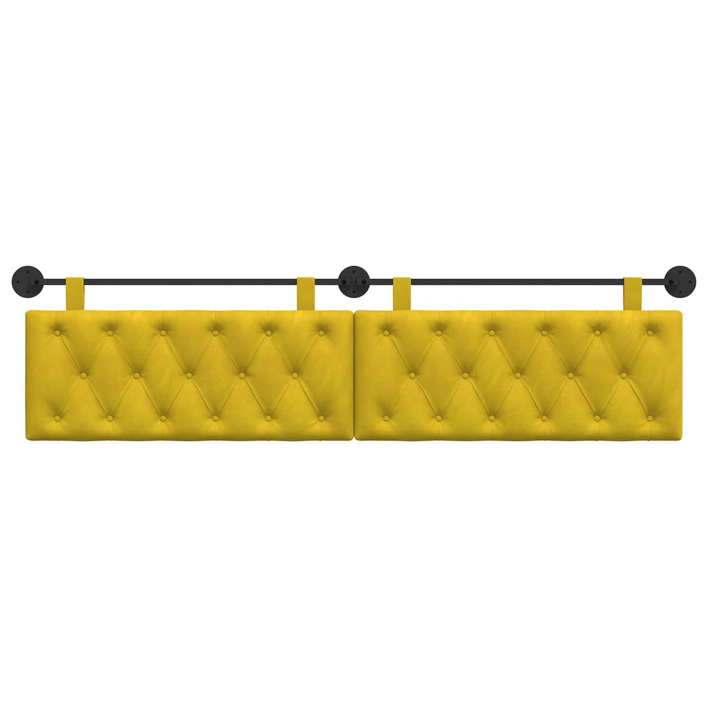 Testiera sospesa Con luce LED Giallo Velluto | homemem39
