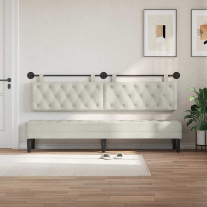 Testiera sospesa Con luce LED Crema Velluto