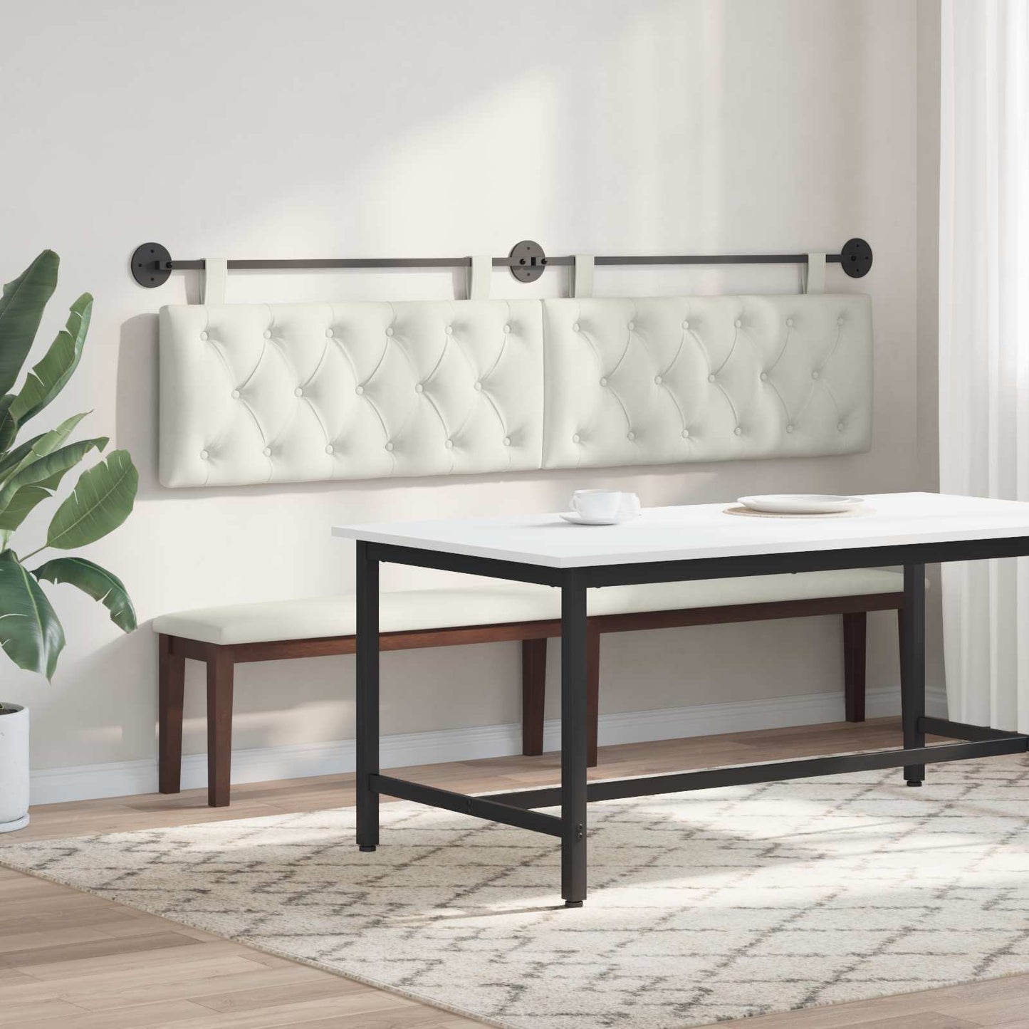 Testiera sospesa Con luce LED Crema Velluto | homemem39