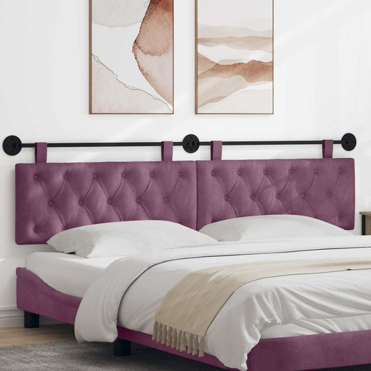 Testiera sospesa Con luce LED Viola Velluto | homemem39