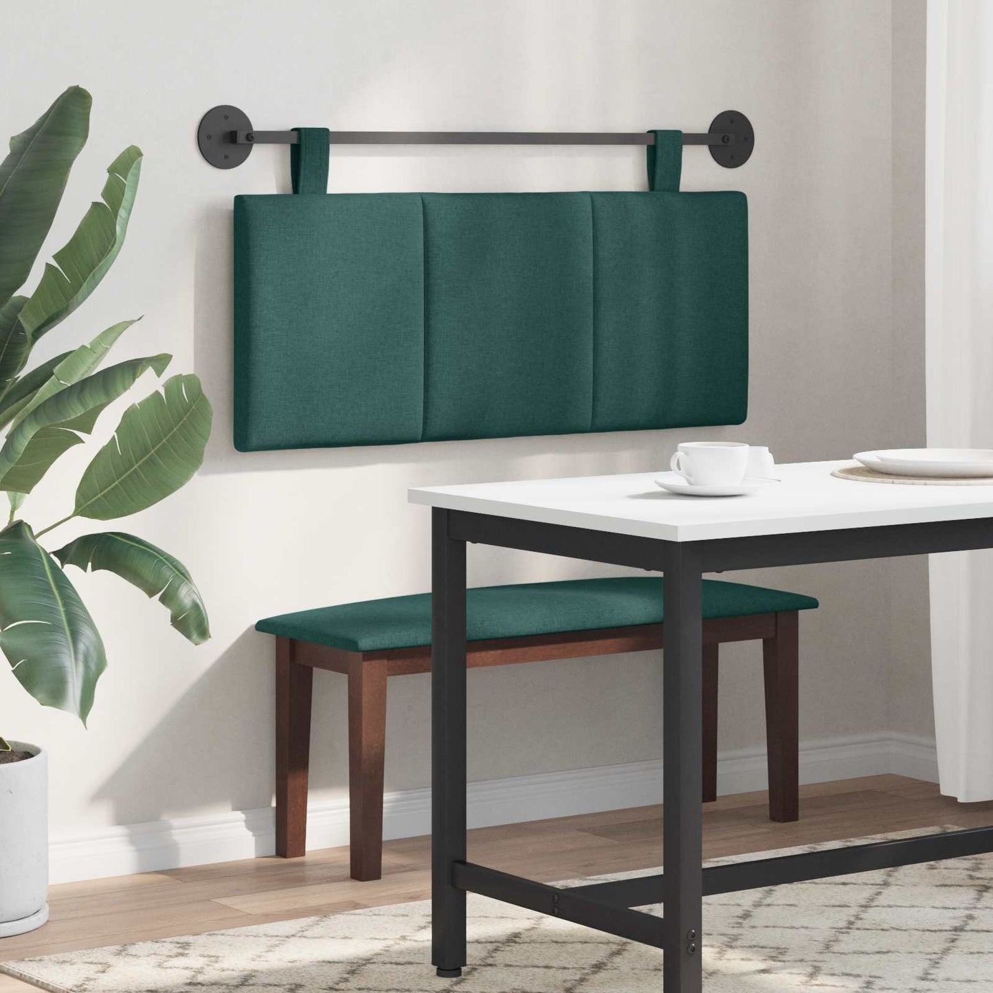 Testiera sospesa Verde Scuro Tessuto | homemem39