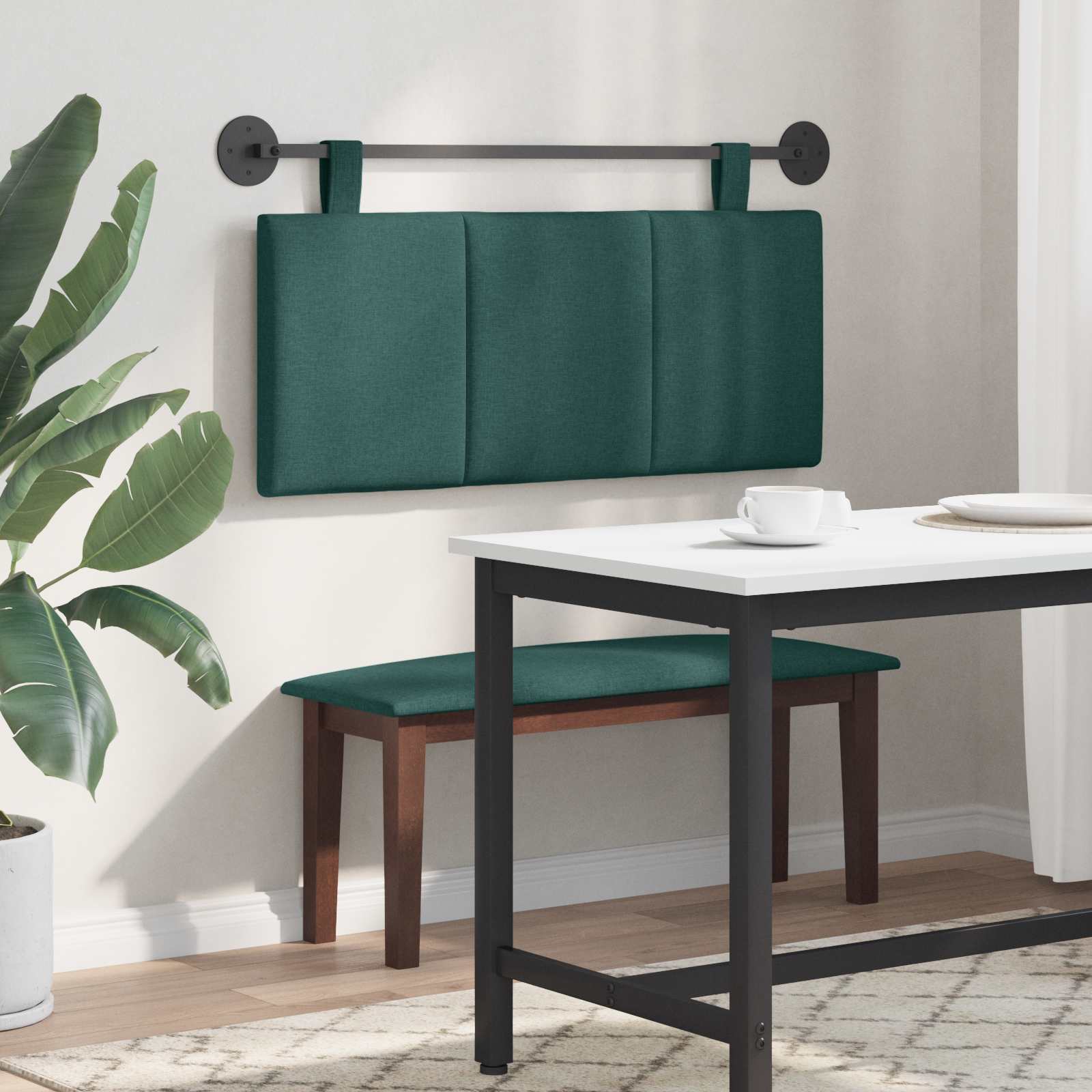 Testiera sospesa Verde Scuro Tessuto | homemem39