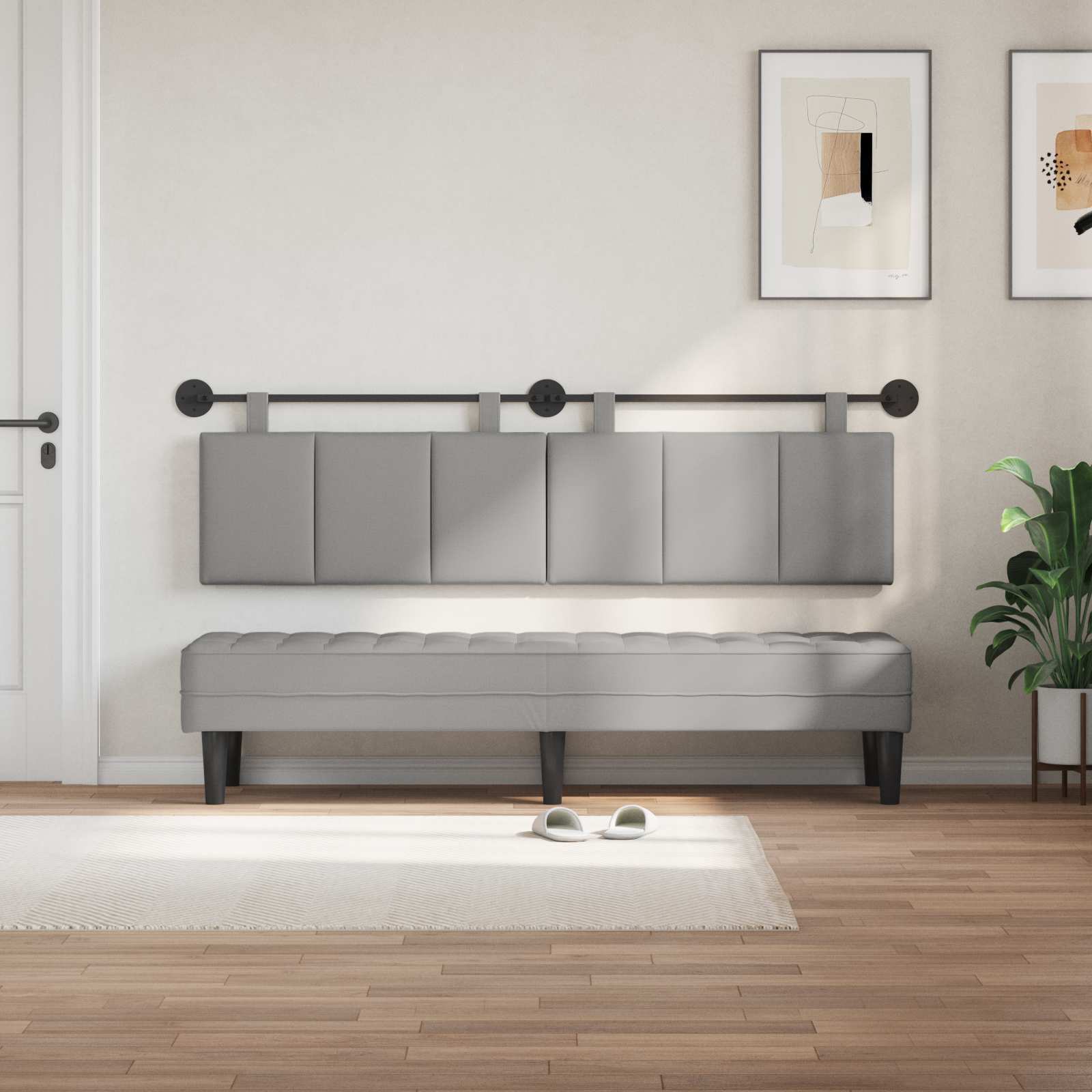 Testiera sospesa Grigio Nuvola Tessuto | homemem39