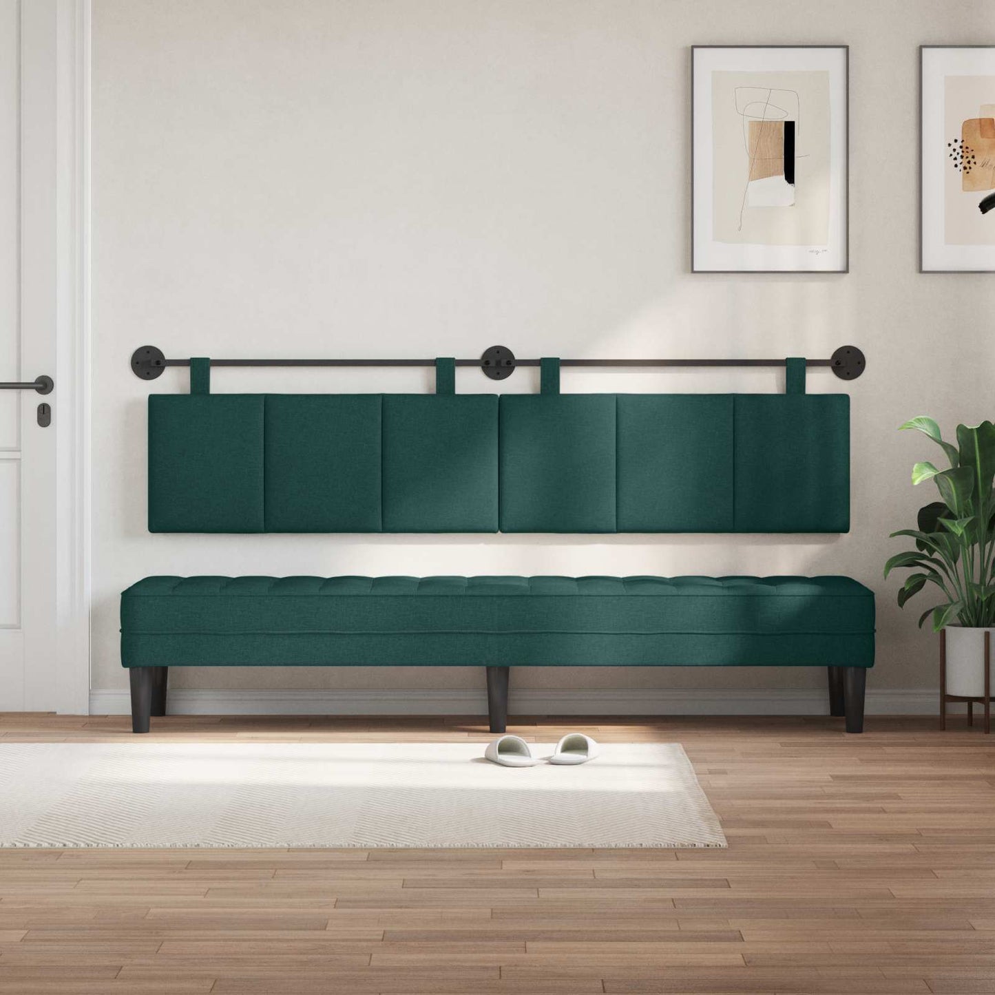 Testiera sospesa Verde Scuro Tessuto | homemem39