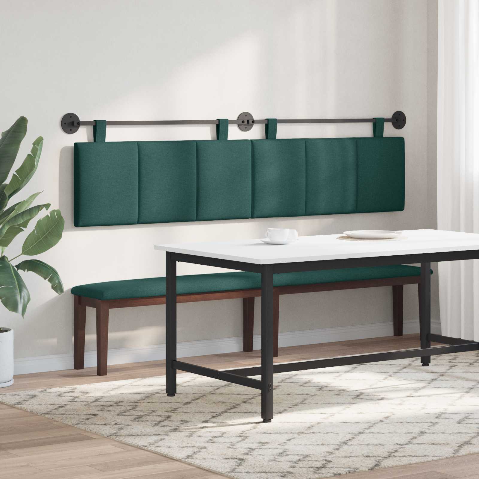 Testiera sospesa Verde Scuro Tessuto | homemem39