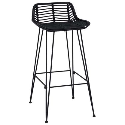 Sgabello da bar 2 pcs Nero 44 x 46 x 91 cm Rattan e acciaio | homemem39