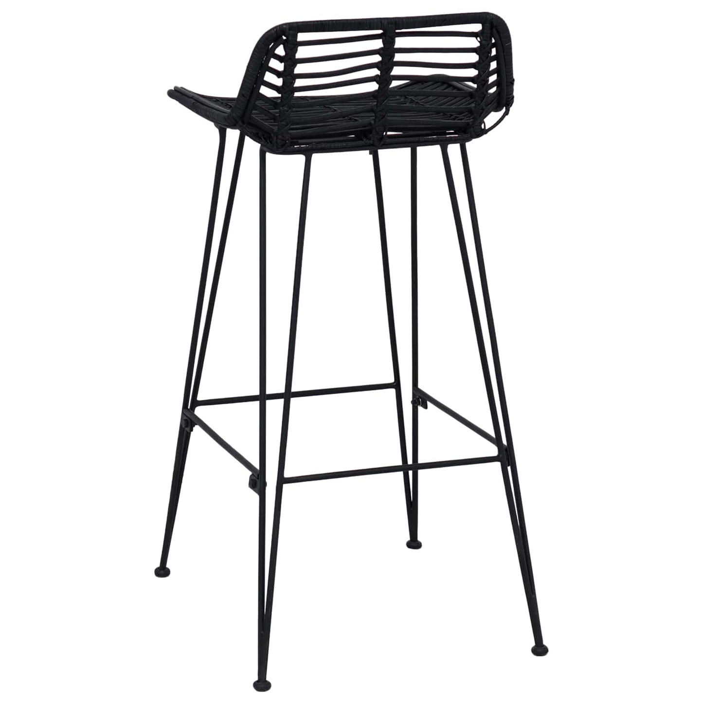 Sgabello da bar 2 pcs Nero 44 x 46 x 91 cm Rattan e acciaio | homemem39