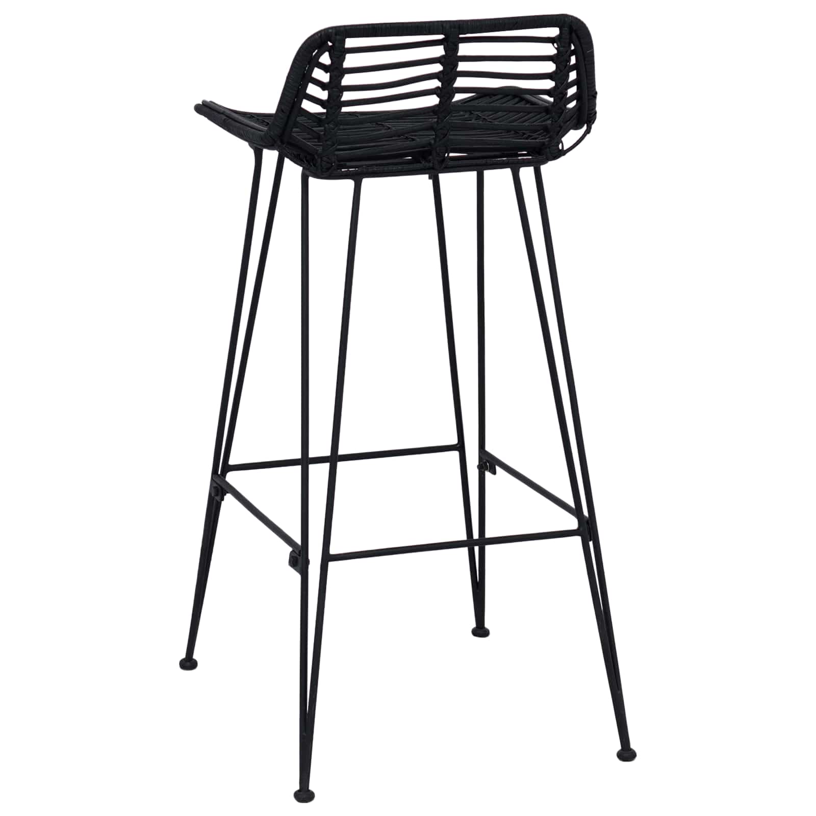Sgabello da bar 2 pcs Nero 44 x 46 x 91 cm Rattan e acciaio | homemem39