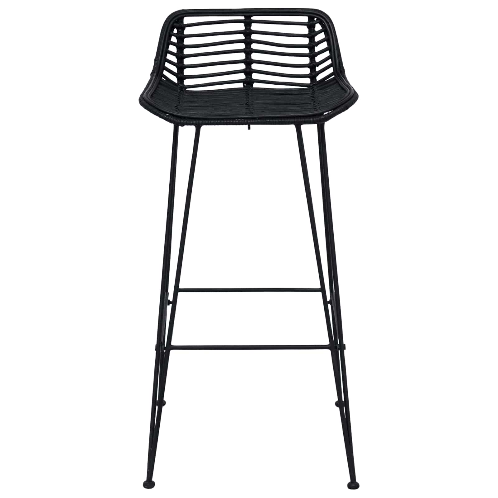 Sgabello da bar 2 pcs Nero 44 x 46 x 91 cm Rattan e acciaio | homemem39