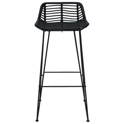 Sgabello da bar 2 pcs Nero 44 x 46 x 91 cm Rattan e acciaio | homemem39