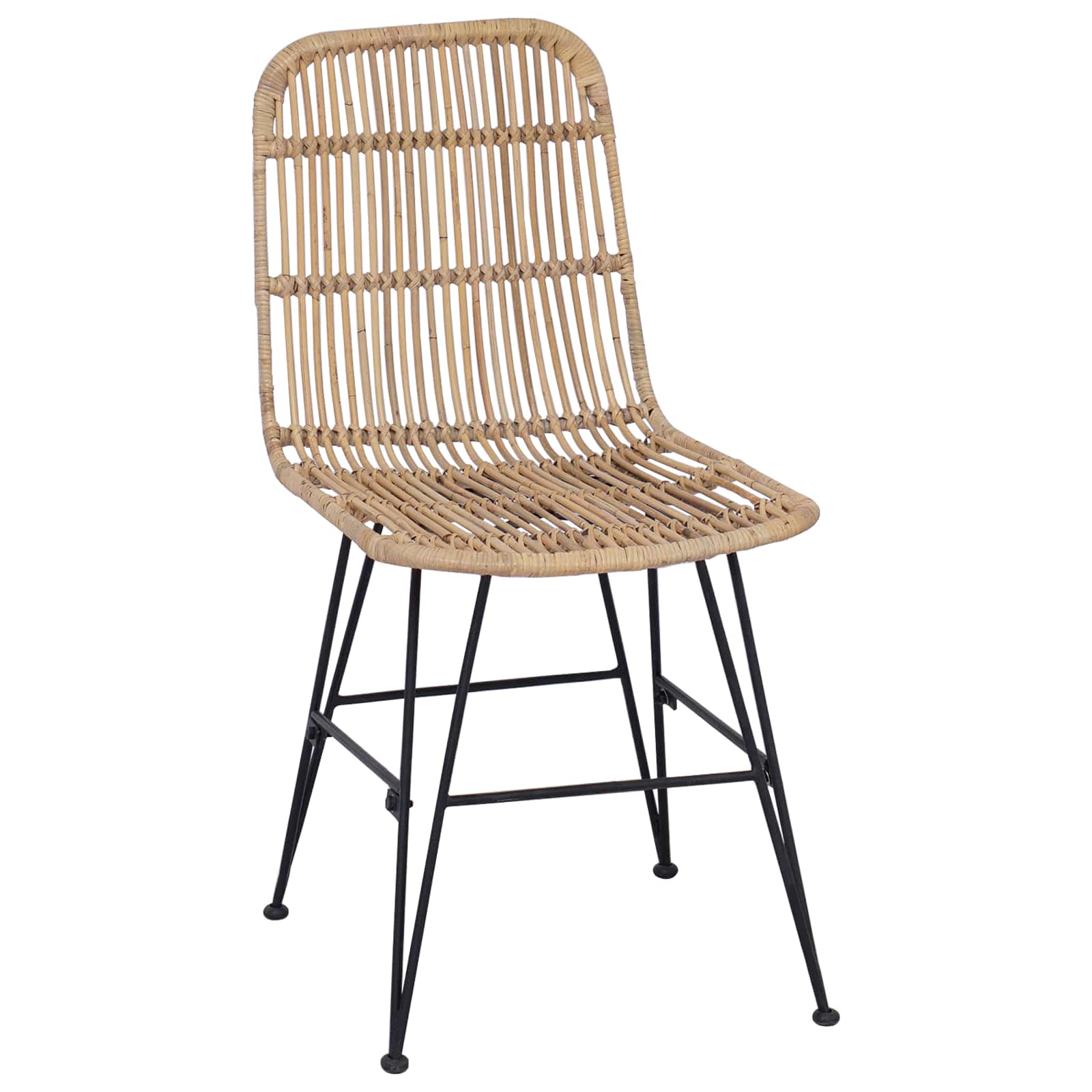 Sedia da pranzo 2 pcs Naturale 41 x 55 x 85 cm Rattan e acciaio | homemem39