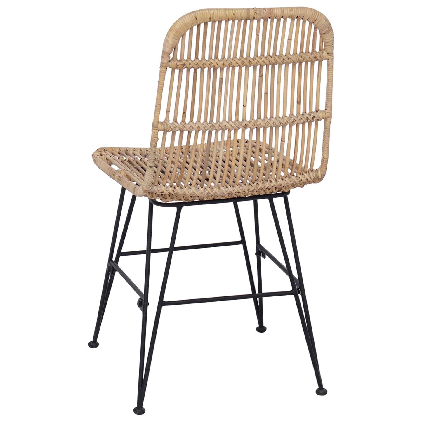 Sedia da pranzo 2 pcs Naturale 41 x 55 x 85 cm Rattan e acciaio | homemem39