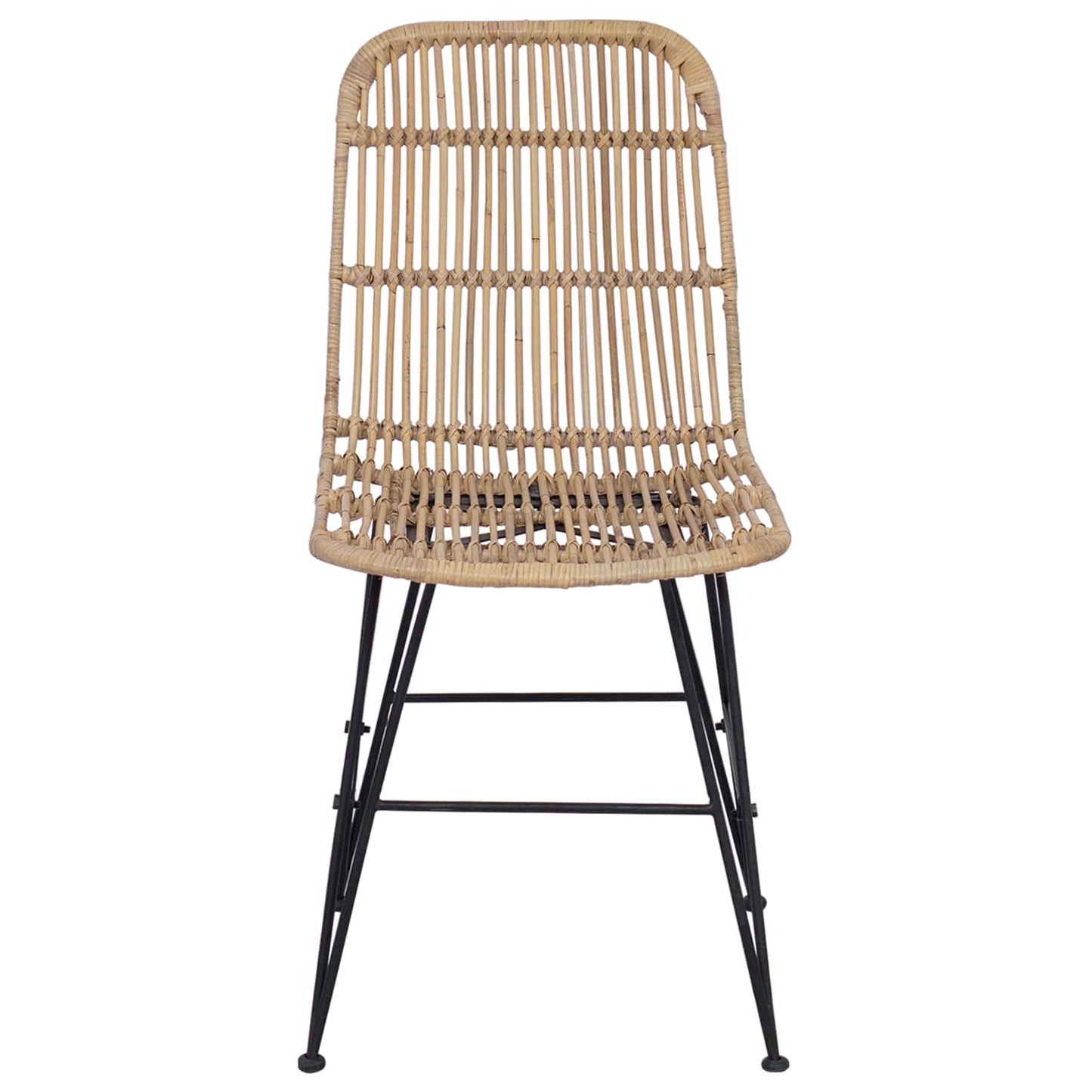 Sedia da pranzo 2 pcs Naturale 41 x 55 x 85 cm Rattan e acciaio | homemem39