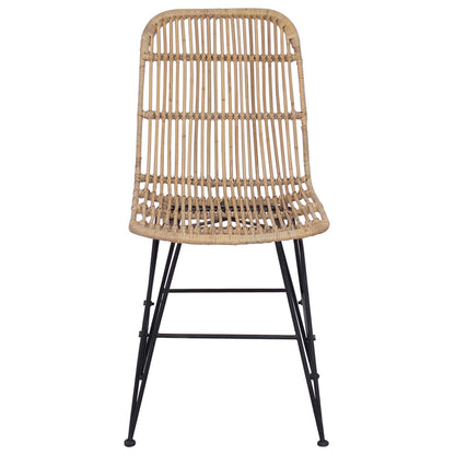 Sedia da pranzo 2 pcs Naturale 41 x 55 x 85 cm Rattan e acciaio | homemem39