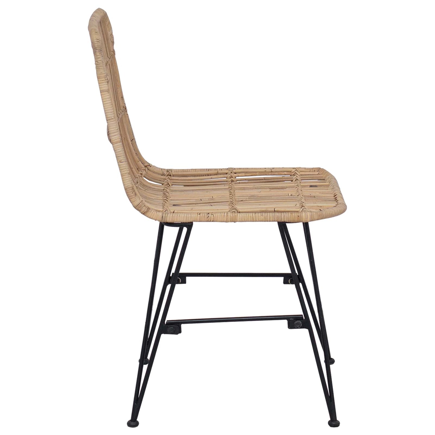 Sedia da pranzo 2 pcs Naturale 41 x 55 x 85 cm Rattan e acciaio | homemem39