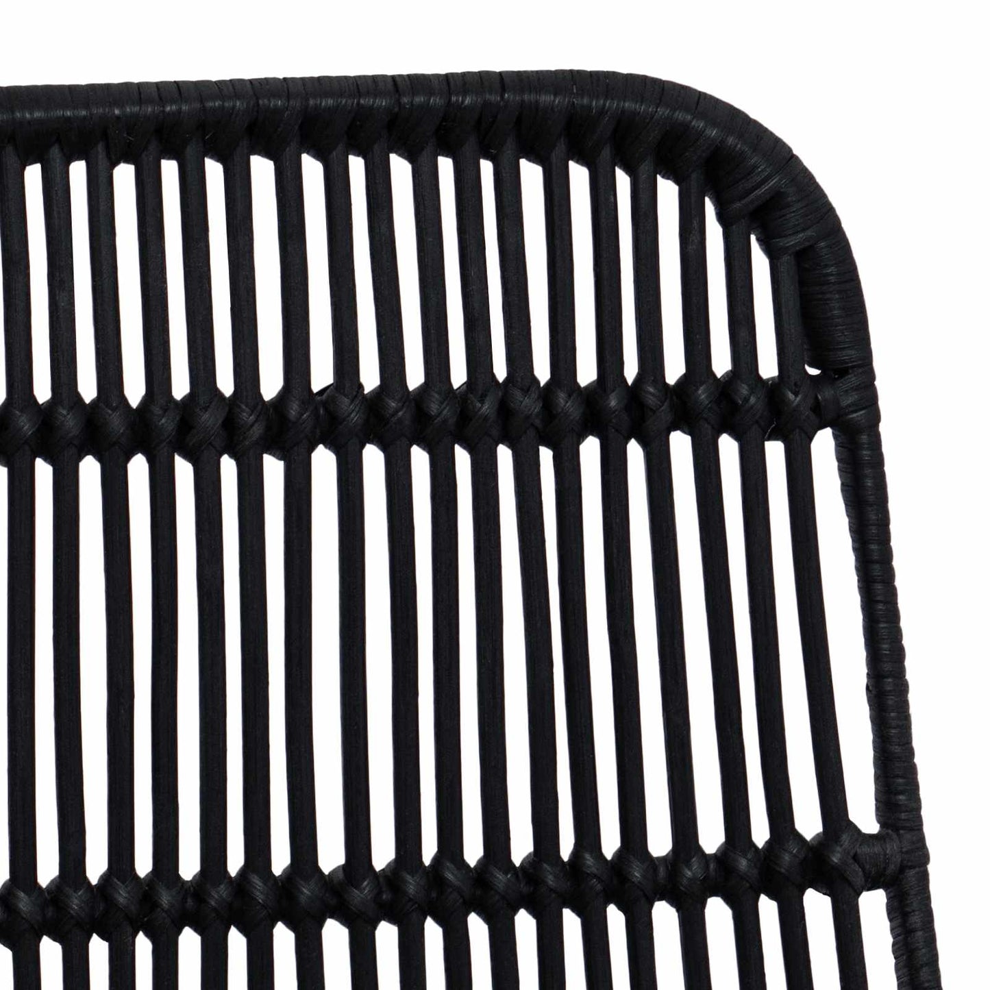 Sedia da pranzo 2 pcs Nero 41 x 55 x 85 cm Rattan e acciaio | homemem39