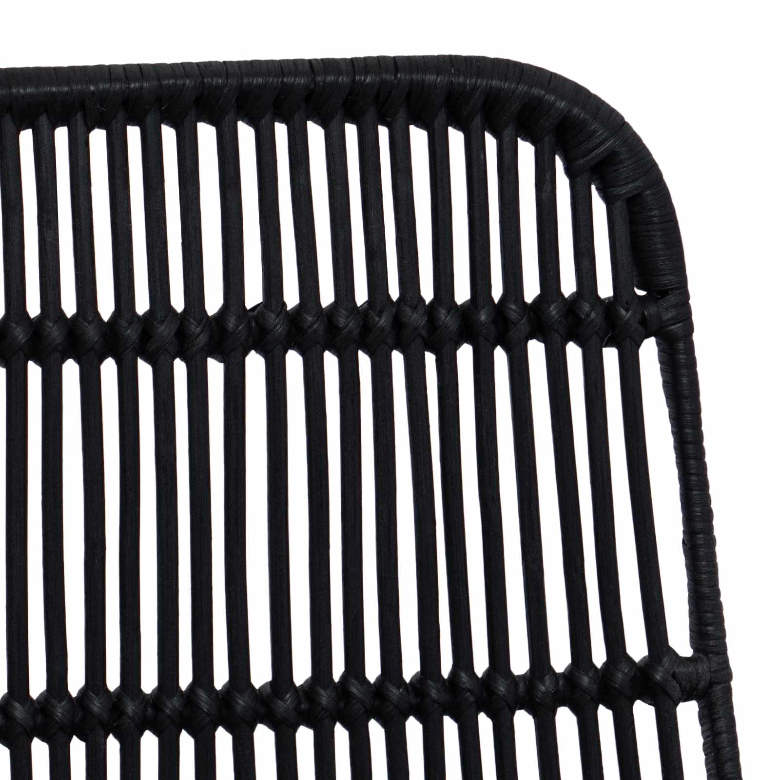 Sedia da pranzo 2 pcs Nero 41 x 55 x 85 cm Rattan e acciaio | homemem39