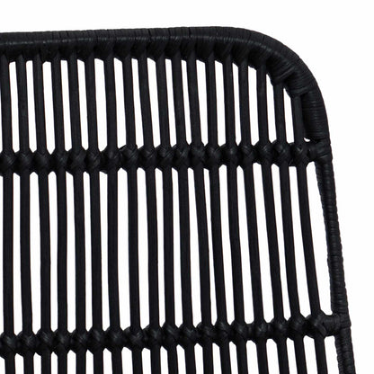 Sedia da pranzo 2 pcs Nero 41 x 55 x 85 cm Rattan e acciaio | homemem39