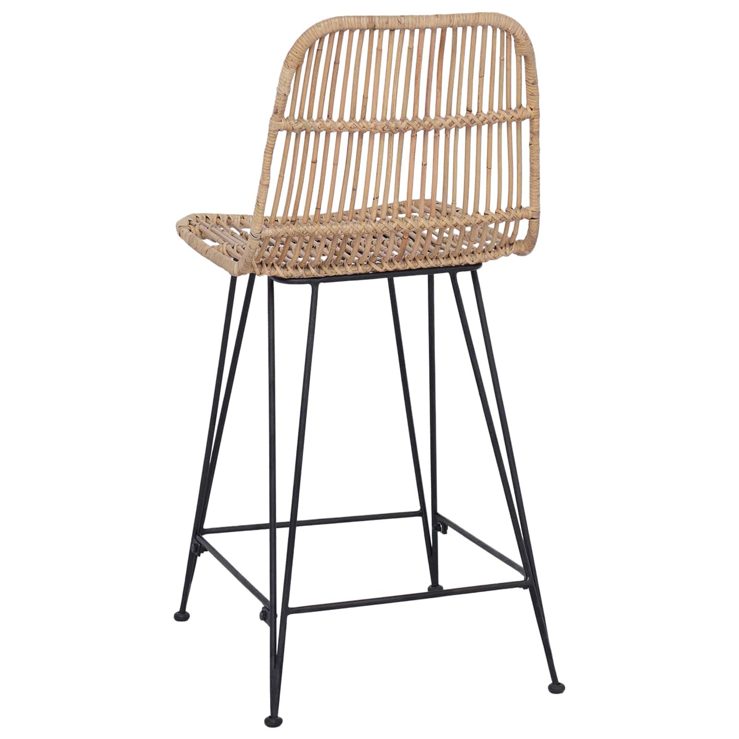 Sgabello da bar 2 pcs Naturale 44 x 54 x 96 cm Rattan e acciaio | homemem39