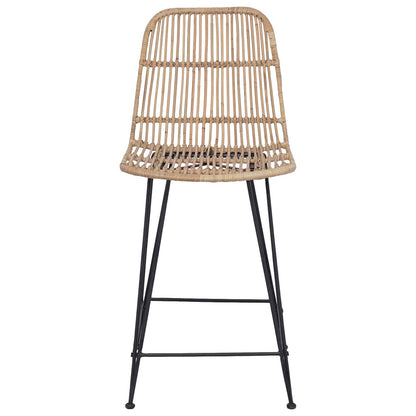 Sgabello da bar 2 pcs Naturale 44 x 54 x 96 cm Rattan e acciaio | homemem39