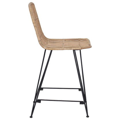 Sgabello da bar 2 pcs Naturale 44 x 54 x 96 cm Rattan e acciaio | homemem39