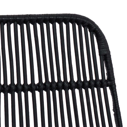 Sgabello da bar 2 pz Nero 44 x 54 x 96 cm Rattan e acciaio