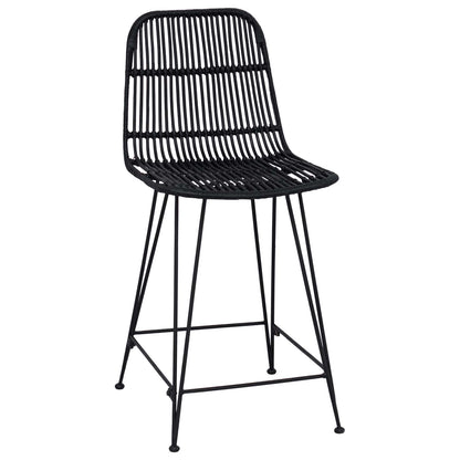 Sgabello da bar 2 pz Nero 44 x 54 x 96 cm Rattan e acciaio