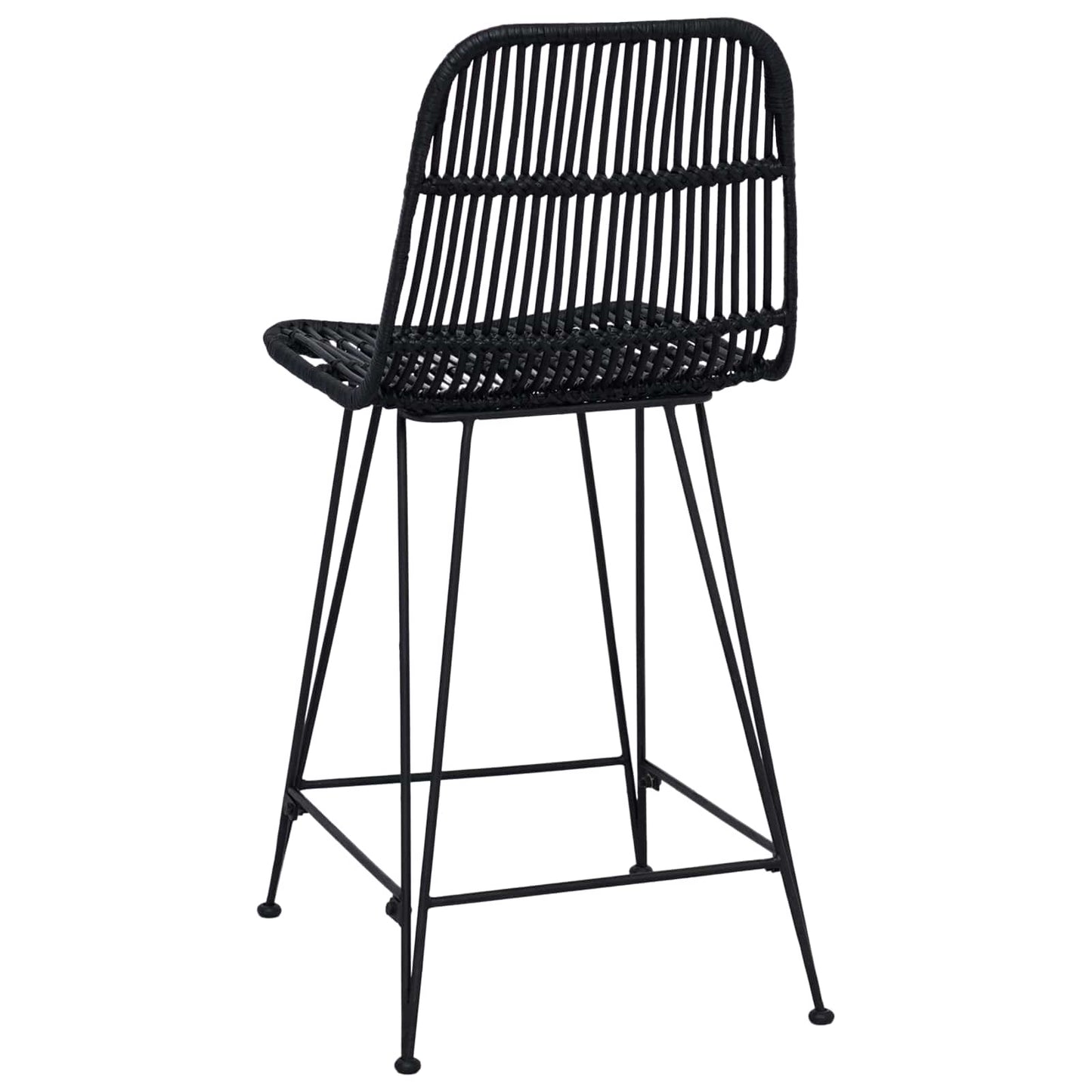 Sgabello da bar 2 pcs Nero 44 x 54 x 96 cm Rattan e acciaio | homemem39