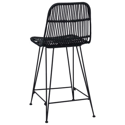 Sgabello da bar 2 pz Nero 44 x 54 x 96 cm Rattan e acciaio