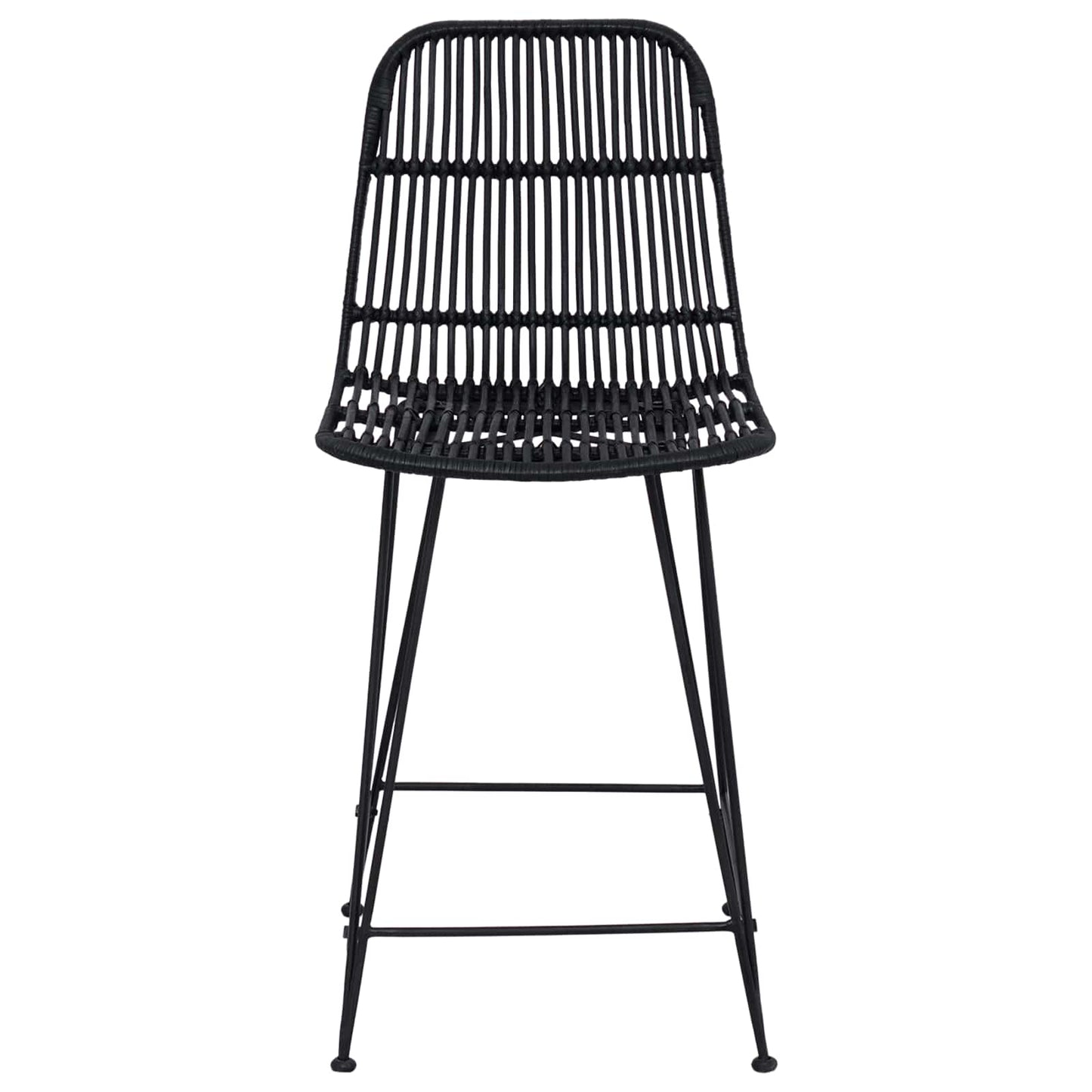 Sgabello da bar 2 pcs Nero 44 x 54 x 96 cm Rattan e acciaio | homemem39