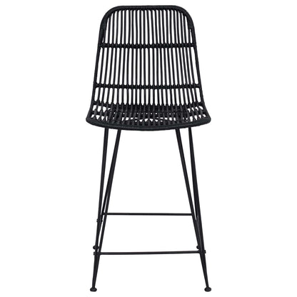 Sgabello da bar 2 pz Nero 44 x 54 x 96 cm Rattan e acciaio