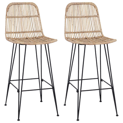 Sgabello da bar 2 pcs Naturale 44 x 55 x 109 cm