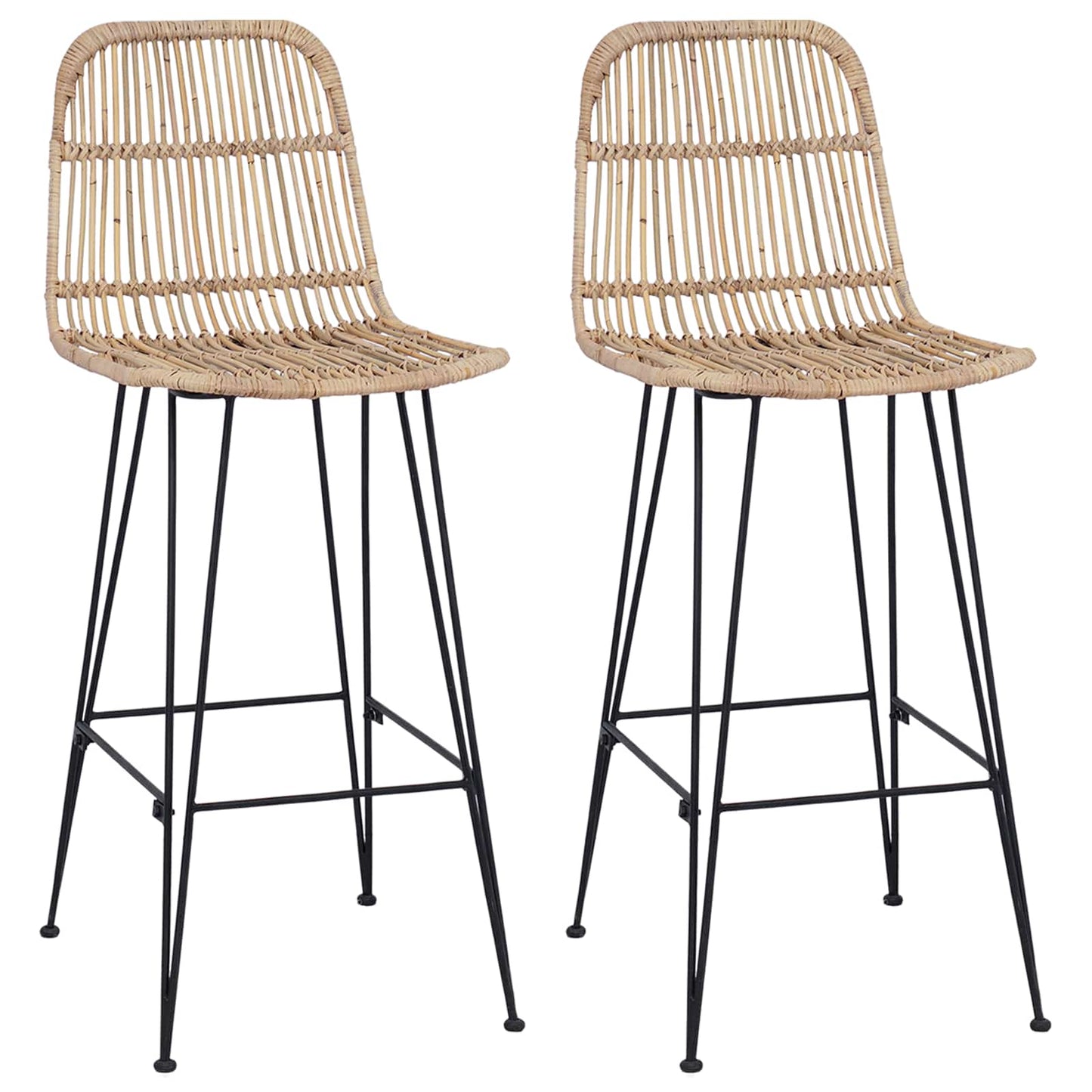 Sgabello da bar 2 pcs Naturale 44 x 55 x 109 cm