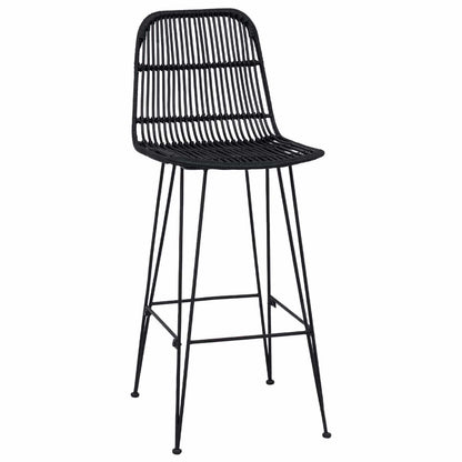 Sgabello da bar 2 pcs Nero 44 x 55 x 109 cm Rattan e acciaio | homemem39