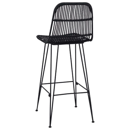 Sgabello da bar 2 pcs Nero 44 x 55 x 109 cm Rattan e acciaio | homemem39