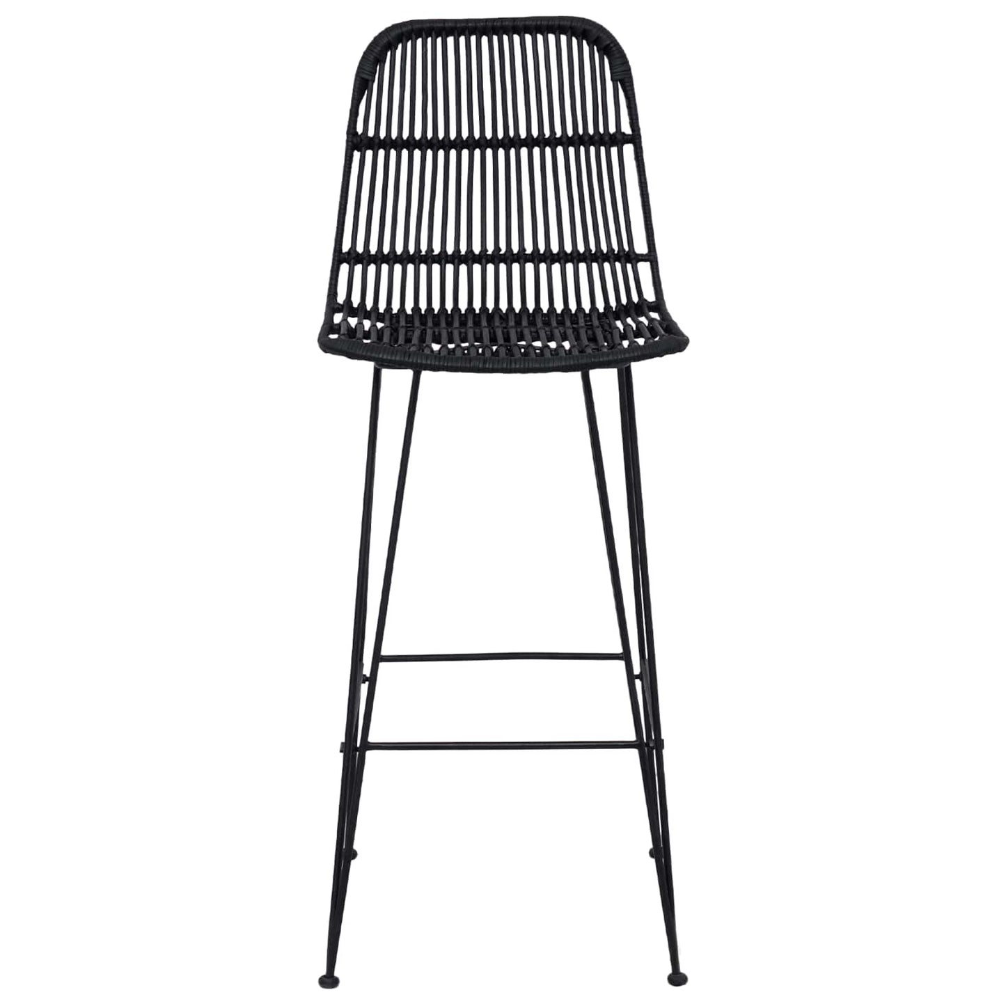 Sgabello da bar 2 pcs Nero 44 x 55 x 109 cm Rattan e acciaio | homemem39