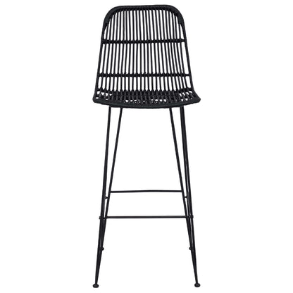 Sgabello da bar 2 pcs Nero 44 x 55 x 109 cm Rattan e acciaio | homemem39