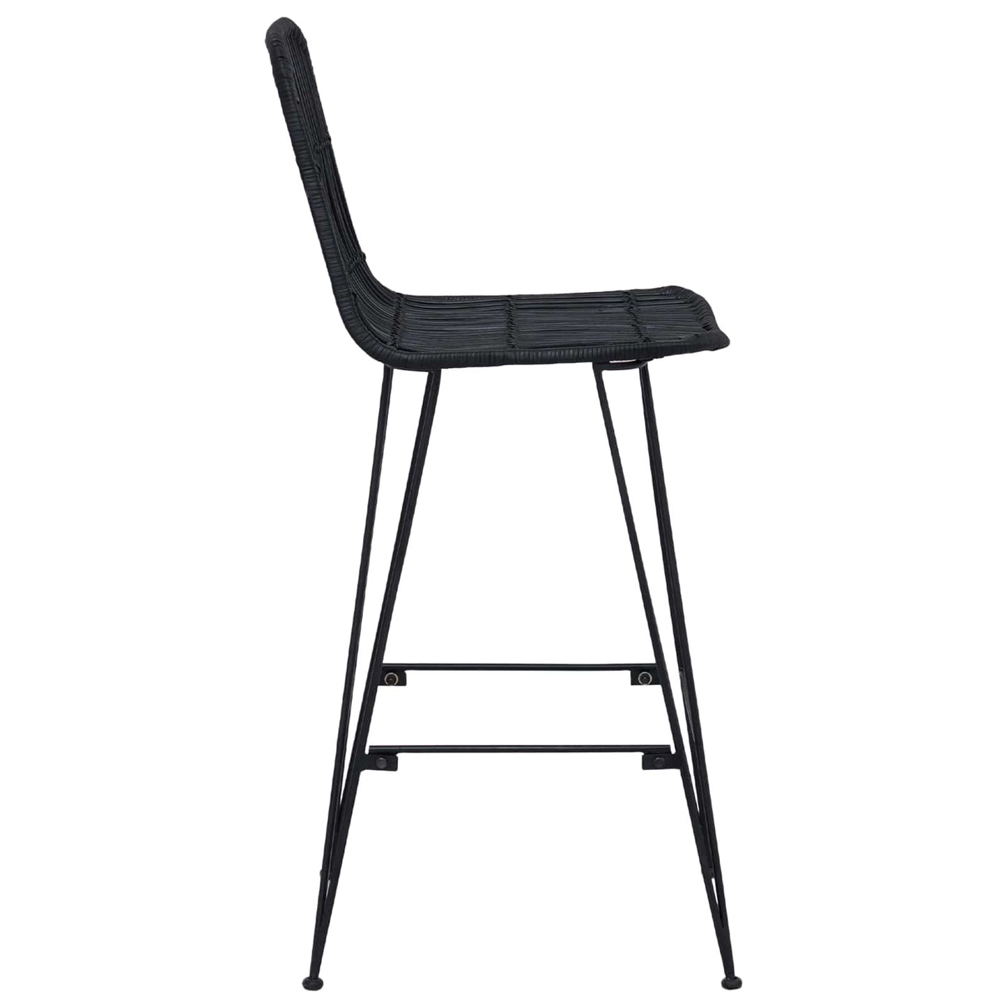 Sgabello da bar 2 pcs Nero 44 x 55 x 109 cm Rattan e acciaio | homemem39