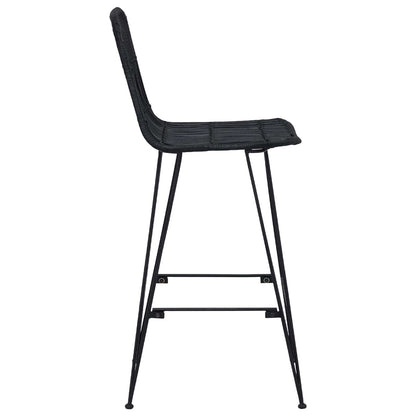 Sgabello da bar 2 pcs Nero 44 x 55 x 109 cm Rattan e acciaio | homemem39