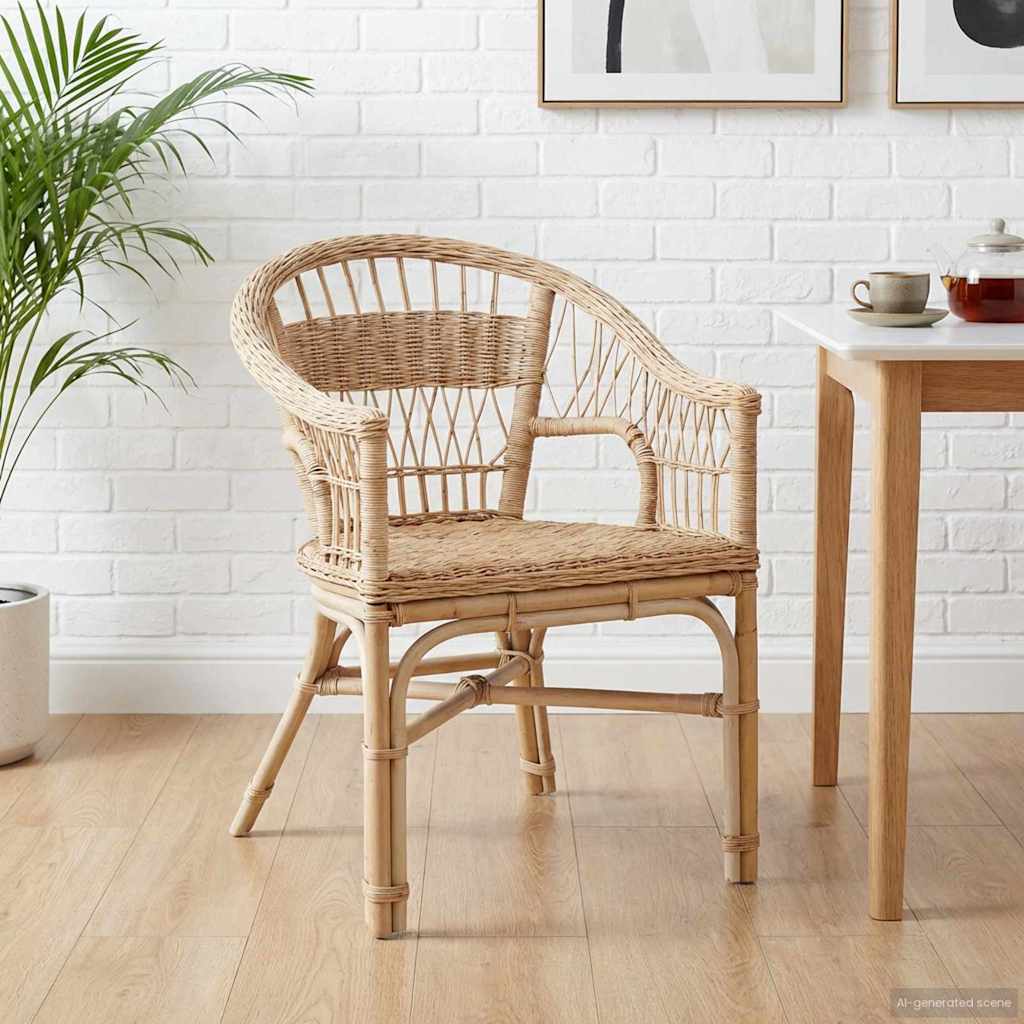 Sedia Impilabile Naturale 60 x 60 x 81 cm Rattan | homemem39