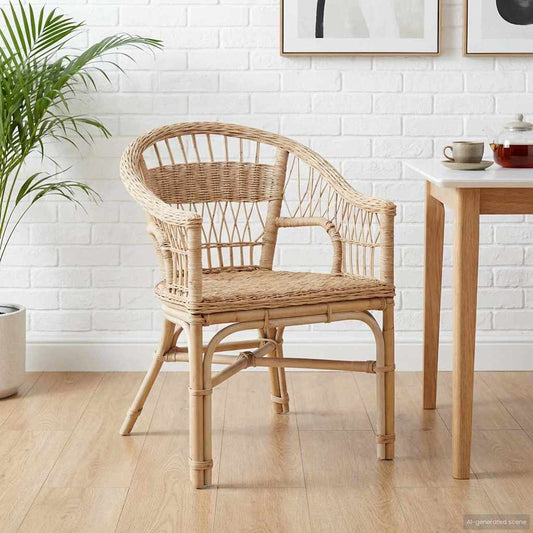 Sedia Impilabile Naturale 60 x 60 x 81 cm Rattan | homemem39